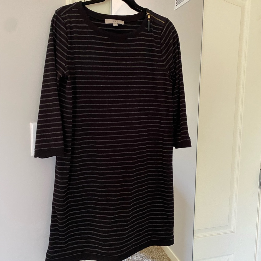 Loft winter stripe dress